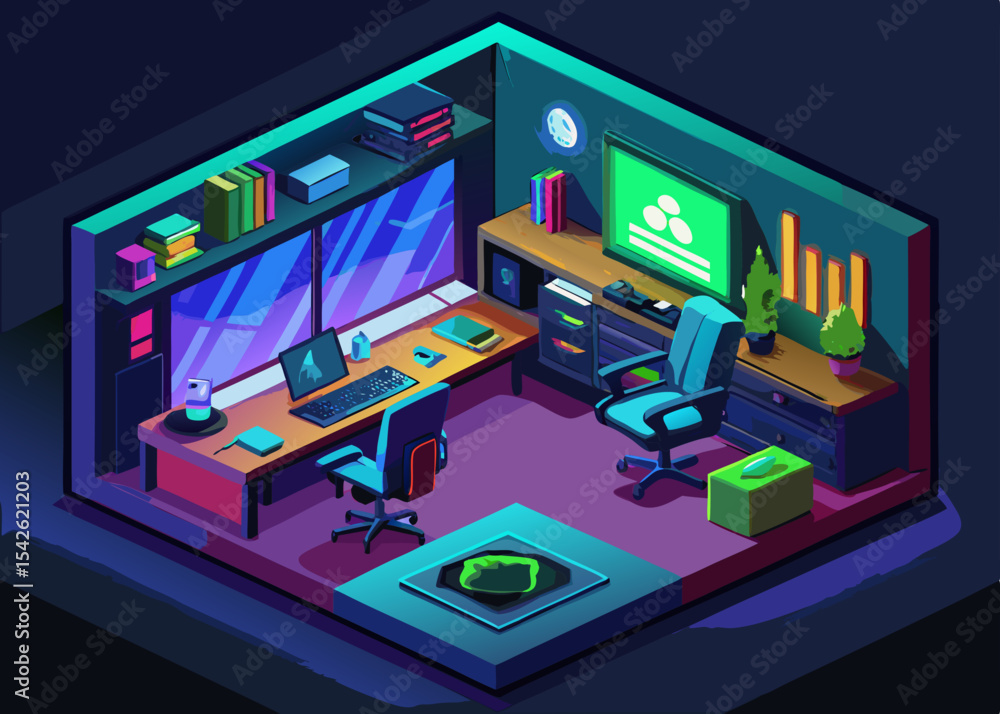 Fototapeta premium 3d room vector