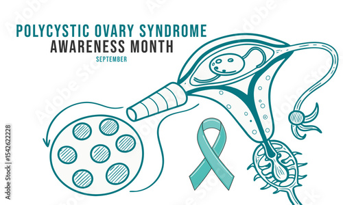 Polycystic Ovary Syndrome Awareness Month. Polycystic concept design Background.