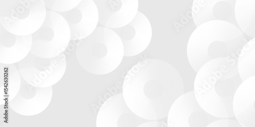 Abstract white glowing geometric lines on gray background. Modern shiny blue circle simple abstract art background