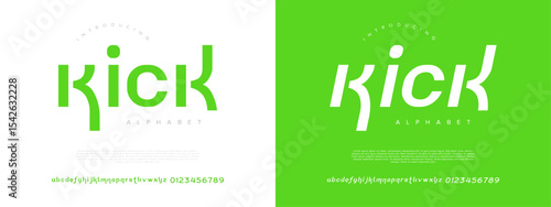 Fresh and energetic sans serif font with high contrast and futuristic appeal