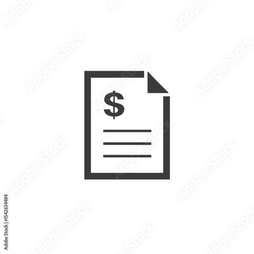 Blog Monetization Document Icon with a Dollar Sign Vector Silhouette Flat Icon Design