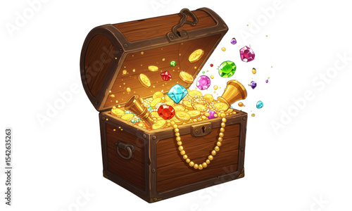 treasure chest with jewelry