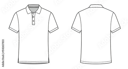 Vector illustration of blank t shirt and polo shirt template for clothing design