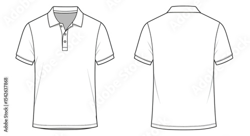 White T Shirt Template Vector Illustration for Clothing Design