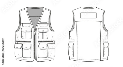 Vector fashion template of a tactical vest