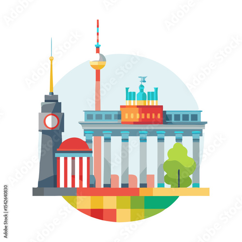 flat Icon landmark of Germany Berlin