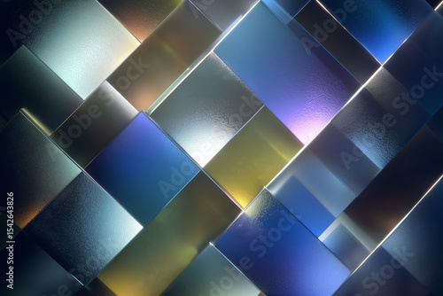 Colorful frosted glass tiles creating modern abstract background
