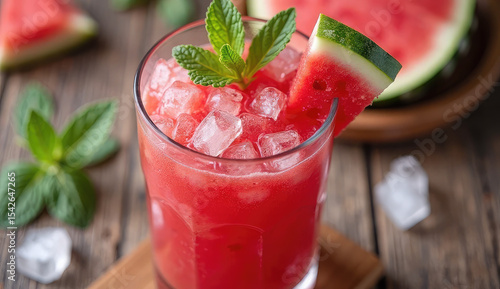 Wallpaper Mural Refreshing Watermelon Smoothie with Mint Garnish Torontodigital.ca