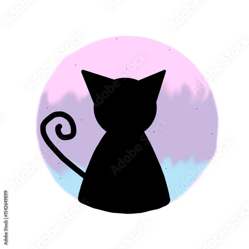 black cat with heart