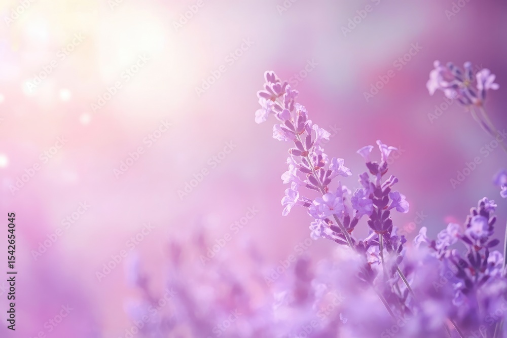 Naklejka premium Delicate lavender blossoms in soft pastel light