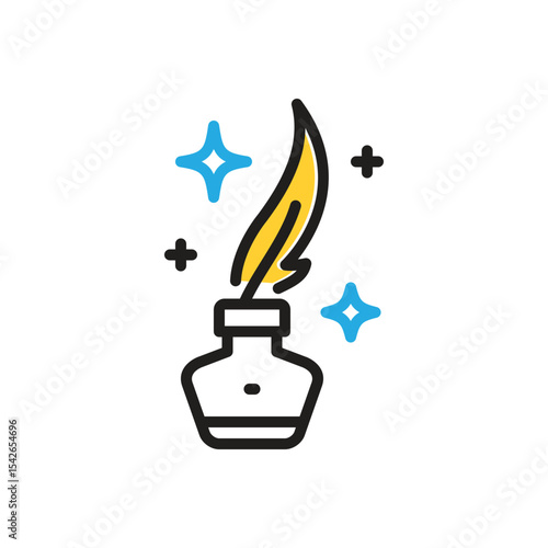 Multi color icon for poet