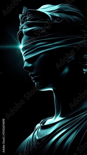 Silhouette of Justice,  dark background