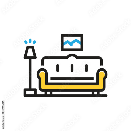 Multi color icon for couch