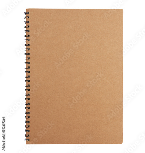 Kraft Ring Notebook Cover Isolated on White Background