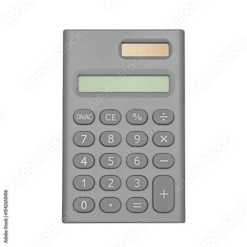 Gray Calculator Isolated on White Background for Office or Educational Use
