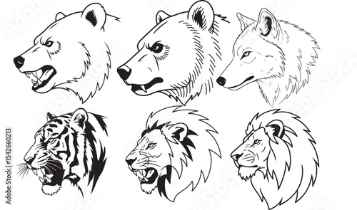 vector image of a wild beast 
