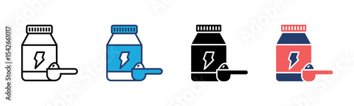 Protein Powder icon sheet multiple style collection