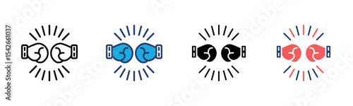 Boxing Glove icon sheet multiple style collection