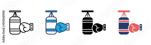 Punching Bag icon sheet multiple style collection
