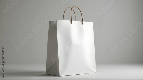 Elegant White Paper Shopping Bag Mockup for Branding and Design