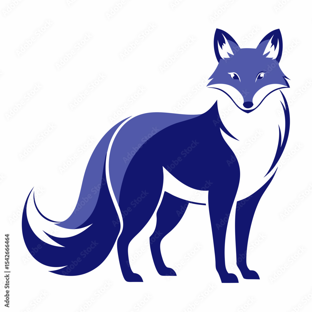 Arctic Fox silhouette on a white background Arctic Fox silhouette on a white background