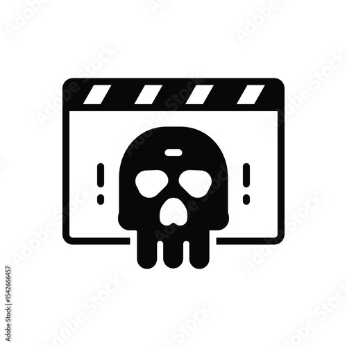 Black solid icon for horror