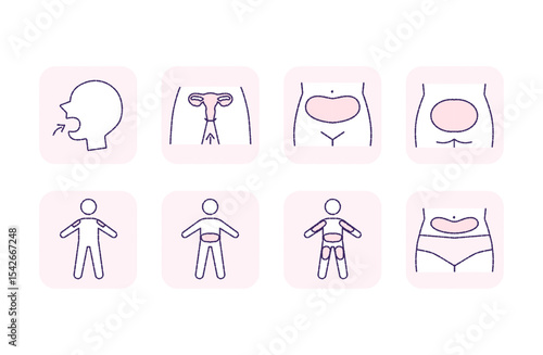 投薬・服薬・体の部位を示すアイコンセット