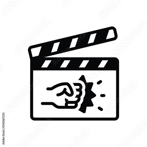 Black solid icon for action