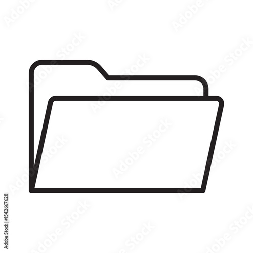 Folder flat icon vector set, linear outline icon, minimal vector illustration for interface design
