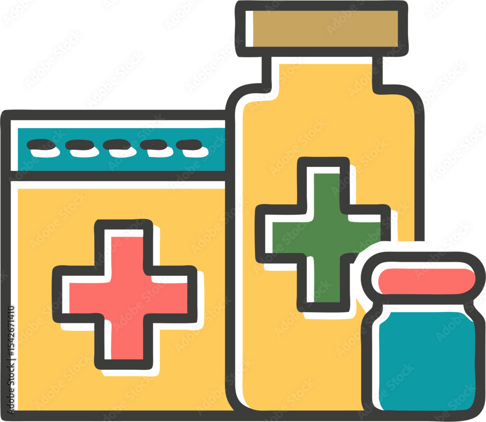 Fototapeta premium hospital medicine vector fill illustration