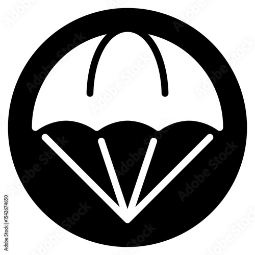 parachuting glyph icon