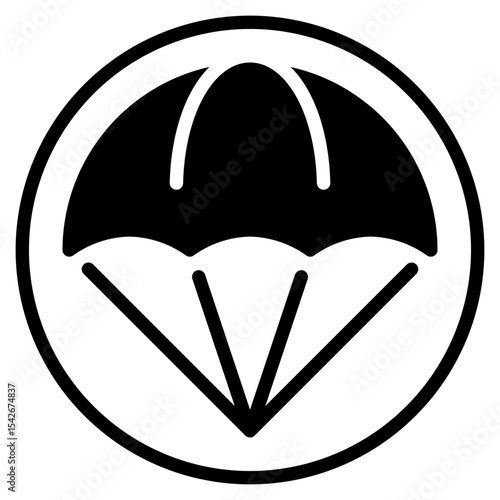 parachuting glyph icon