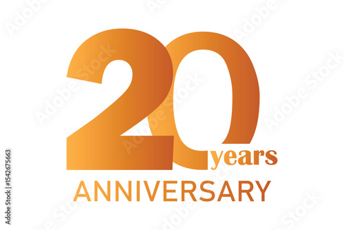 20th Anniversary Celebration Logo – Elegant and luxury Vector Icons for Milestone Celebrations in golden color.