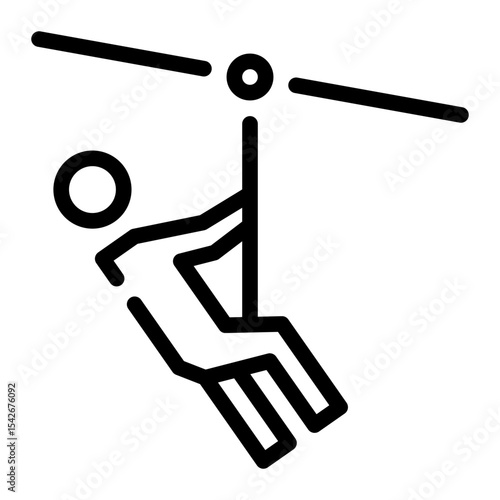 zipline line icon