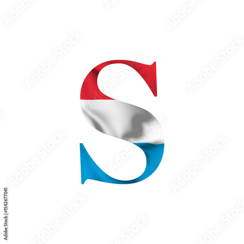 Free Download Luxembourg Flag 'S' Letter Design  Patriotic Graphic for Digital Projects - GFXLoad