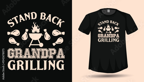 BBQ grandpa tshirt design graphic & vector