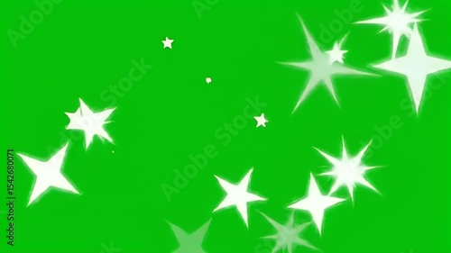 Wallpaper Mural Glowing White Stars on Green Background Sparkling Starry Night Effect Torontodigital.ca
