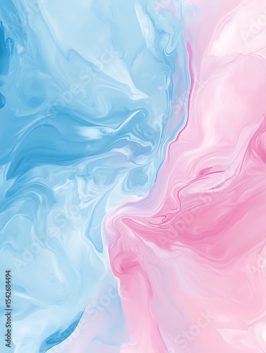 Abstract Swirl of Blue and Pink Hues with Soft, MarbleLike Texture Art