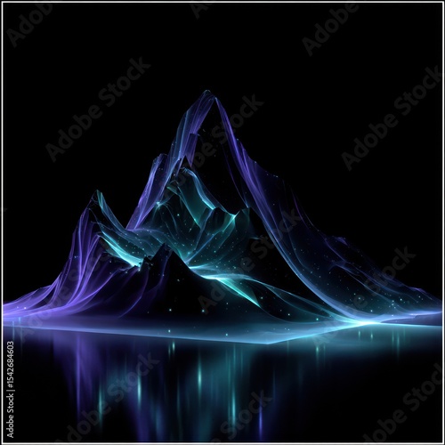 Abstract mountain range, glowing with ethereal light