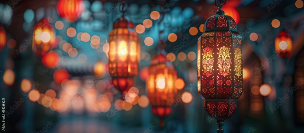 Enchanted Ramadan Night: Glowing Lanterns and Festive Lights Enchanted Ramadan Night: Glowing Lanterns and Festive Lights