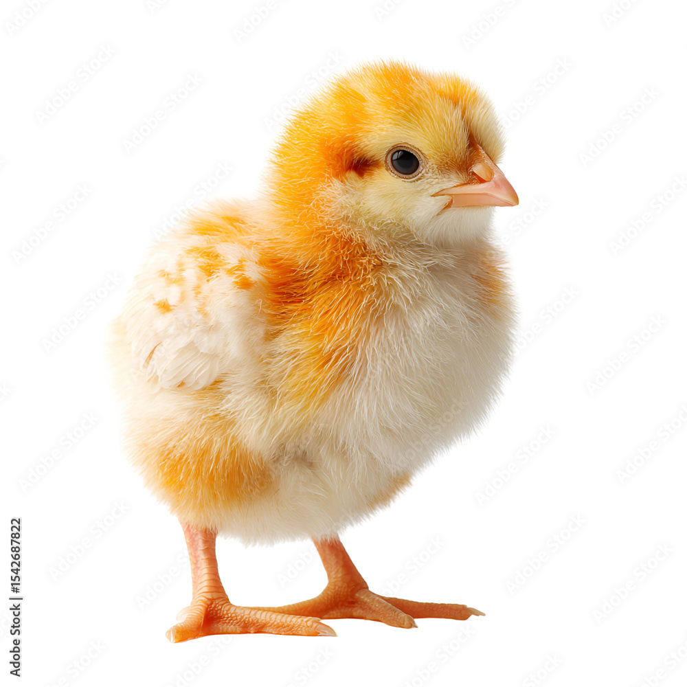 Fototapeta premium Adorable Fluffy Yellow Chickling Baby Bird Farm Animal