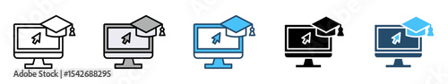 Icons with various styles Student and teacher icons. Education and knowledge symbols. Vector icon collection.