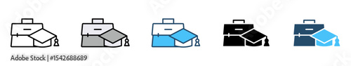 Icons with various styles Student and teacher icons. Education and knowledge symbols. Vector icon collection.