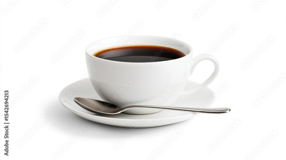 Coffee cup with spoon on white background Coffee cup with spoon on white background