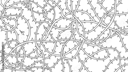 Thorny vines seamless pattern background vector illustration for design and creative projects art editable stock vector illustration