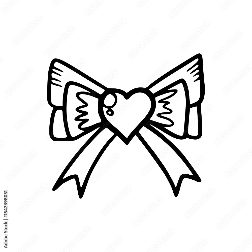 Fototapeta premium romantic heart ribbon icon