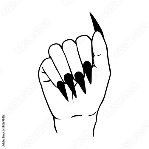 gothic hand with sharp claws - vector illustration