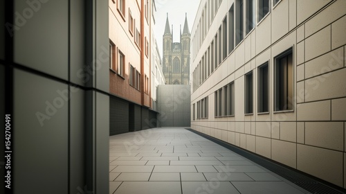 Medieval Prague Castle Standing Tall Amid Modern Architecture in Urban Scene