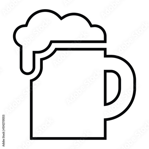 beer line icon design. beer thin black outline symbol vector illustration. editable stroke icon on transparent background.
