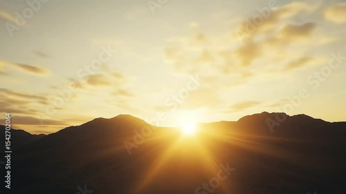 Wallpaper Mural Mountains embrace setting sun casting golden radiance Torontodigital.ca